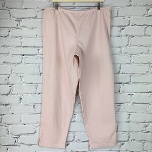 Eileen Fisher Linen Straight Leg Pants Crop XL Pink Beachy Coastal Lagenlook